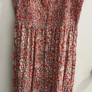 Old Navy orange and White Patterned Dress